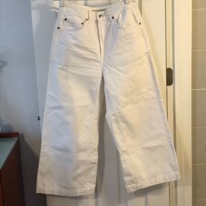 Top shop moto white wide leg